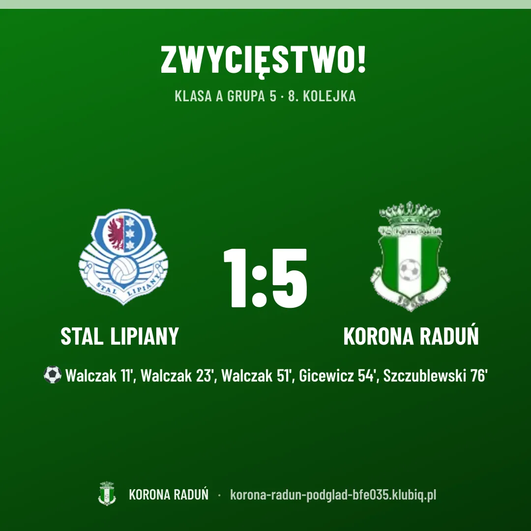 Stal Lipiany 1:5 Korona Raduń